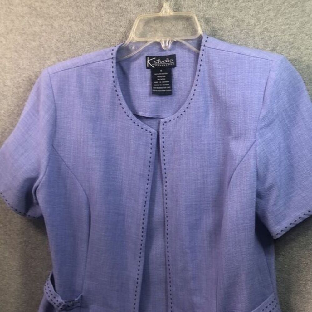 K Studio‎ Collection Lavender Short Sleeve Blazer Jacket Career Professional - Picture 3 of 10